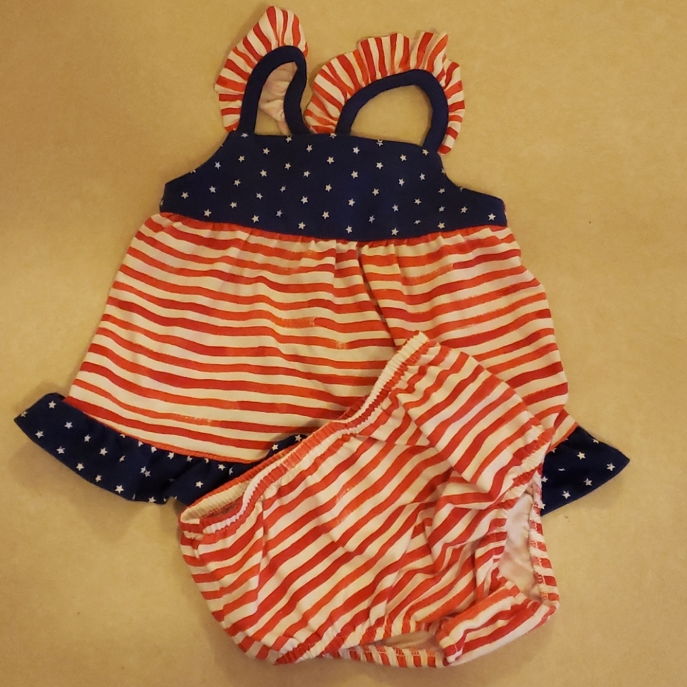 American flag two piece outfit